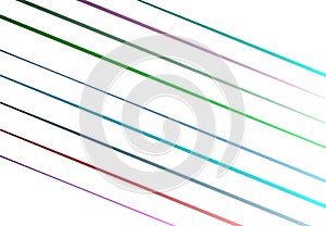 Random colorful lines with gradient fill. Scattered streaks, stripes