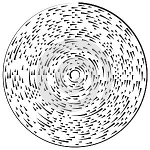 Random concentric segmented circles. Circular geometric element.