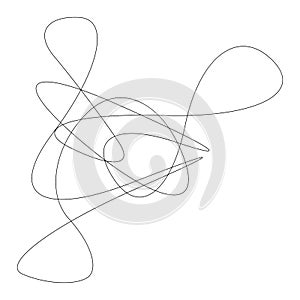 Random curvy, squiggle, freehand abstract shape. Squiggle, wriggle distortion, deformation effect element photo
