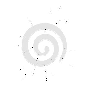 Random dots, circles abstract. Speckles, dotted radial, radiating, circular geometric illustration. Polka-dots, pointillist,