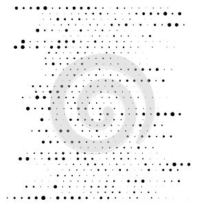 Random dots half-tone element. random speckle, stipple geometric pattern. circles halftone pattern. polka dots, screntone design photo