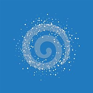 Random falling white dots. Small circle frame