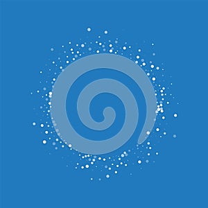 Random falling white dots. Small round shape