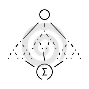 random forest algorithm line icon vector illustration