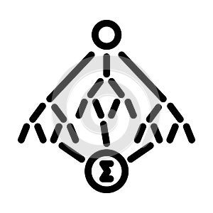 random forest algorithm line icon vector illustration