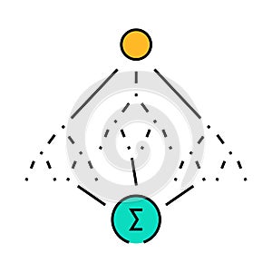 random forest algorithm icon color illustration