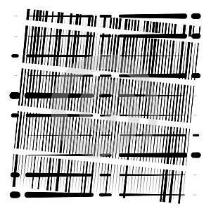 Random grid, mesh pattern. grating, trellis texture. intermittent, interrupt lines lattice. intersecting segmented stripes. dashed photo