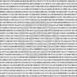Random hexadecimal code stream. Abstract digital data element. Matrix background. Vector illustration isolated on white