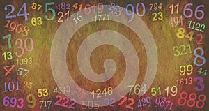 Numerology Numbers border background