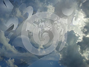 Random numbers generated cloud background illustration