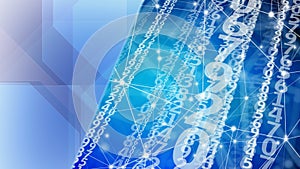 Numbers layout template for science presentation with random digits and copy space for data analysis and marketing promotion space