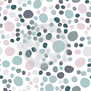 Random pebble seamless pattern on white background