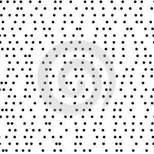 Random scattered dots, abstract black and white background. Seamless vector pattern.