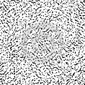 Random scattered spots. Abstract grunge texture. Brush seamless pattern. Metal rust. Grainy black and white background. Dirty dist