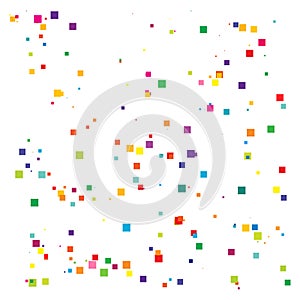 Random, scattered squares pattern, texture element. Randomness concept