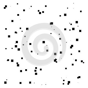 Random, scattered squares pattern, texture element. Randomness concept