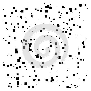 Random, scattered squares pattern, texture element. Randomness concept