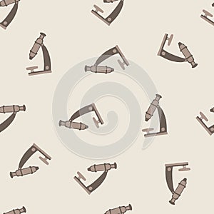 Random seamless minimalistic pattern with simple microscope silhouettes. Grey and beige pale palette artwork