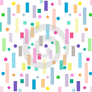 random shape colour circle and dimond square abstract style pastel with white background