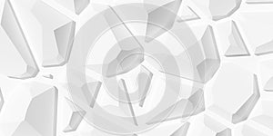 Random shifted white polygon geometrical prism objects background wallpaper banner