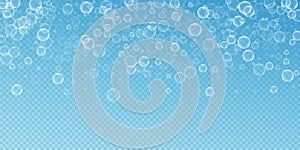 Random soap bubbles abstract background. Blowing b