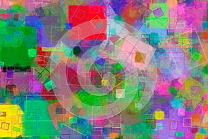 Random square & rectangle shape, digital generative art for web page. Texture, abstract, drawing & template.