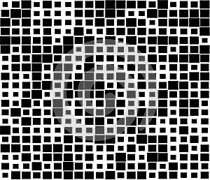 Random squares, rectangles black and white, monochrome geometric background, patttern and texture