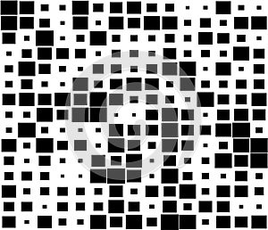 Random squares, rectangles black and white, monochrome geometric background, patttern and texture