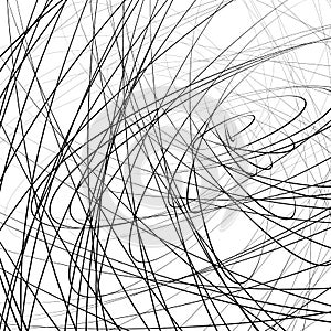 Random squiggly, squiggle intersecting lines in chaotic style. A photo