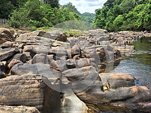 Random stones throughout the way of river