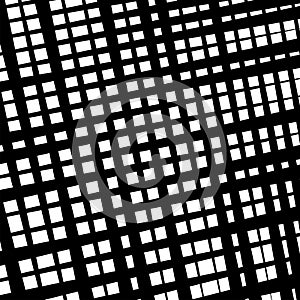 Random tilt, oblique grid, mesh pattern. dynamic slanting intersect lines. abstract grate design. trellis, lattice geometric