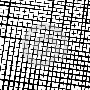 Random tilt, oblique grid, mesh pattern. dynamic slanting intersect lines. abstract grate design. trellis, lattice geometric
