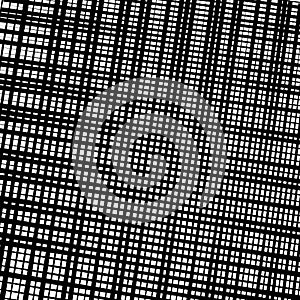 Random tilt, oblique grid, mesh pattern. dynamic slanting intersect lines. abstract grate design. trellis, lattice geometric