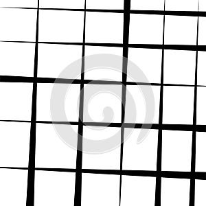 Random tilt, oblique grid, mesh pattern. dynamic slanting intersect lines. abstract grate design. trellis, lattice geometric