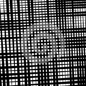 Random tilt, oblique grid, mesh pattern. dynamic slanting intersect lines. abstract grate design. trellis, lattice geometric