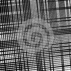 Random tilt, oblique grid, mesh pattern. dynamic slanting intersect lines. abstract grate design. trellis, lattice geometric