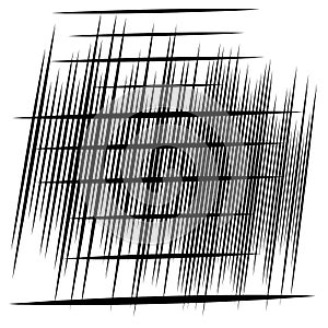 Random tilt, oblique grid, mesh pattern. dynamic slanting intersect lines. abstract grate design. trellis, lattice geometric