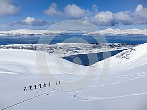 Randonee skiing in Norway photo