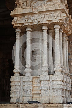 Musical Pillars, Ranga Mantapa at Vittala Temple. Hampi, near Hospete, Karnataka, India