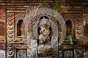 Rangda the demon queen statue in Ubud Palace, Bali
