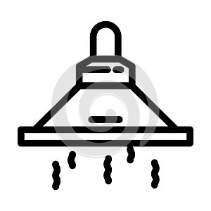 range hood restaurant equipment line icon vector illustration