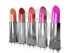 A range of lipstick colours