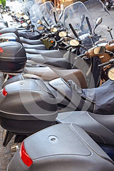Range of scooters ready for hire