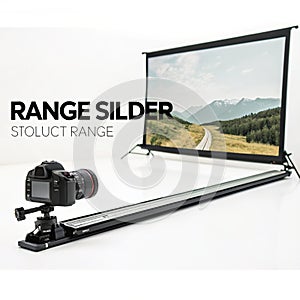 Range slider isolated on white background photo