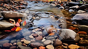 Award Winning 32k Hdr Photography Of Fall Time Stream photo