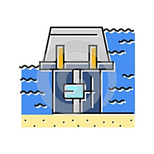 range systems barrages tidal color icon vector illustration