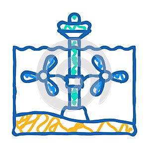 range systems barrages tidal icon doodle illustration