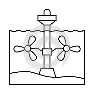 range systems barrages tidal line icon vector illustration