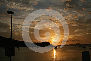 Rangitoto Island on sunset