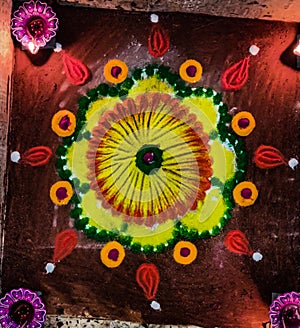 Rangoli Close Up Photo, Smartphone photography, Close Up Photgraph..